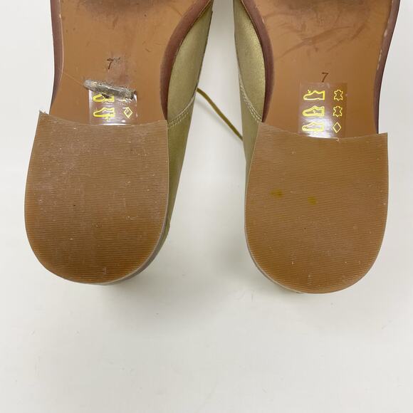 Madewell Frances Light Gold Metallic Leather Lace Up Oxford Shoes Womens 7.5 - Picture 13 of 17